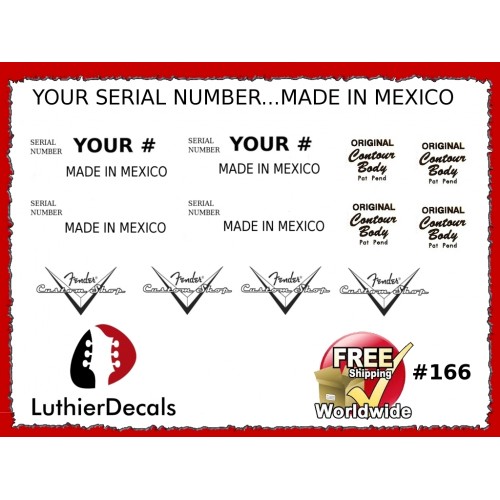 Made In Mexico Serial Number Decal Kit #166